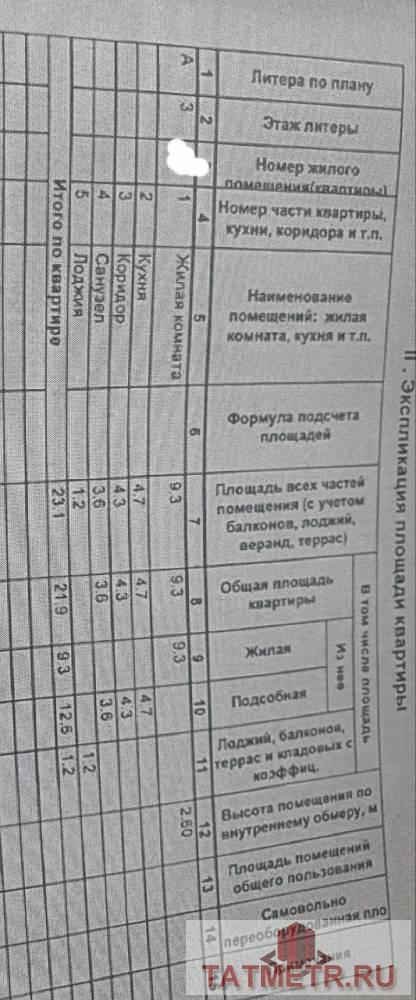 Продажа / Квартиры, село Новое Шигалеево, Габдуллы Тукая, 2 700 000 Продается 1-комн. квартира, площадью 22.8 кв.м в 35 мин. транспортом от. Жилая площадь 9.2 кв.м, кухня 4 кв.м,... - 7