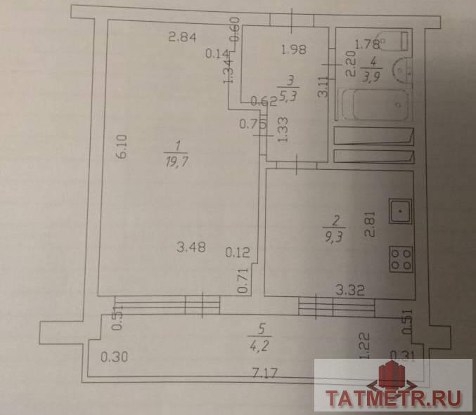 Продажа / Квартиры, Казань, Рауиса Гареева, 4 500 000 Продается 1-комн. квартира, площадью 42 м2 в 8 мин. транспортом от м.Проспект Победы, район города - Приволжский.... - 21