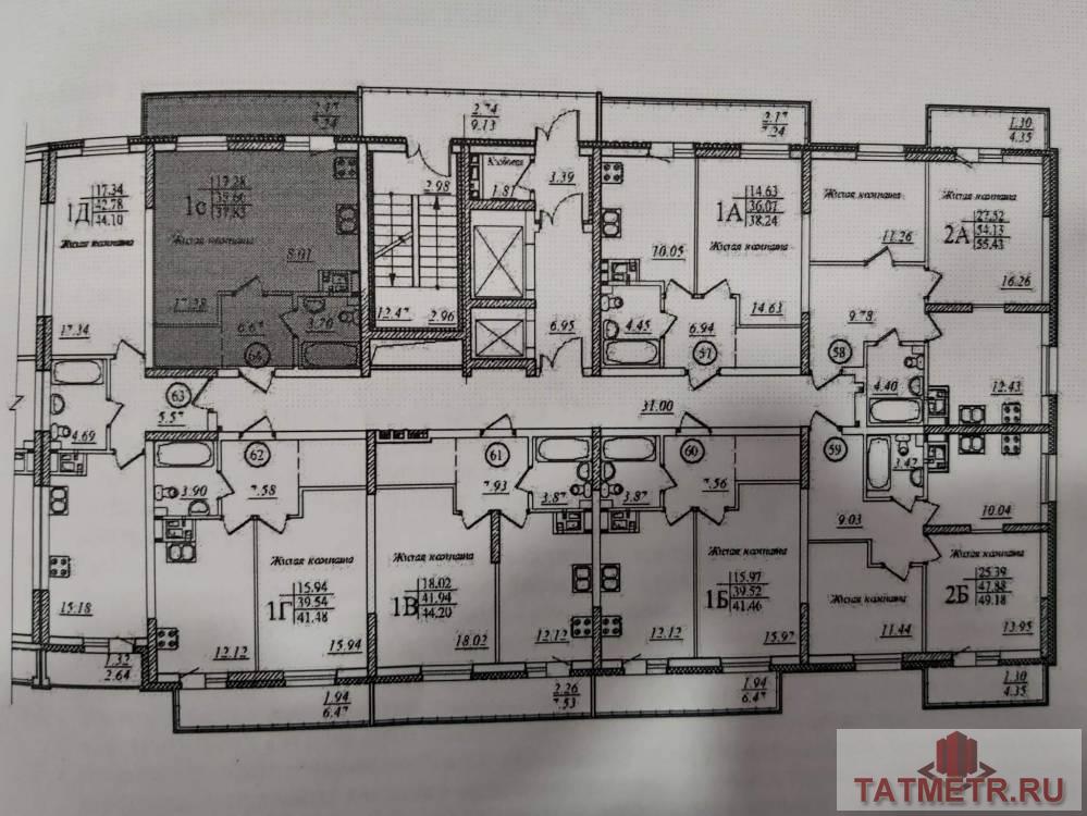 Продажа / Квартиры, Казань, Родины, 5 450 000 Продается 1-комн. квартира, площадью 42.8 кв.м в 6 мин. пешком от м.Горки, район города - Советский. Жилая площадь... - 18