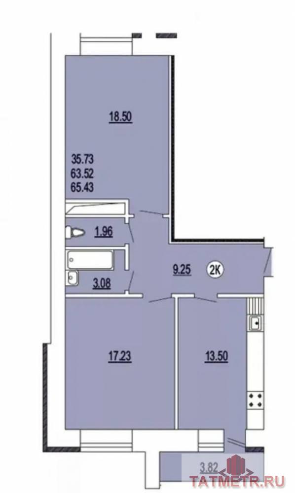 Продажа / Квартиры, Казань, Павлюхина, 9 250 000 Продается 2-комн. квартира, площадью 70 кв.м в 3 мин. транспортом от м.Аметьево, район Приволжский. Жилая площадь 32... - 5