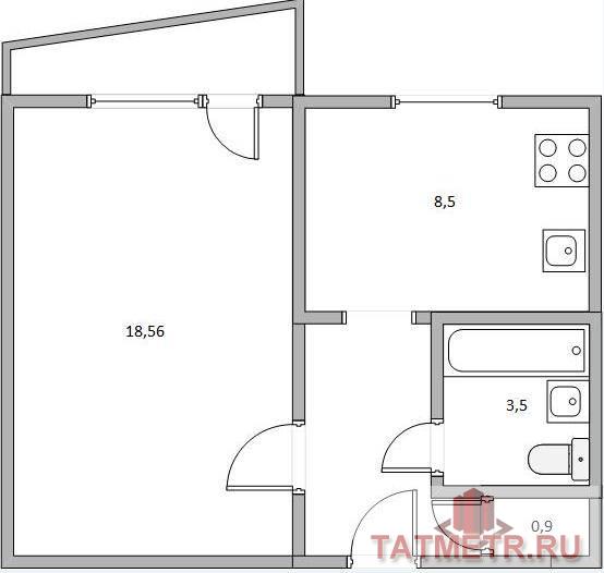 Продается 1-комн. квартира, площадью 36.9 м2 в 6 мин. транспортом от м.Проспект Победы, район Советский.  Жилая... - 11