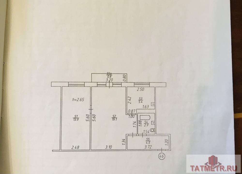 Продажа / Квартиры, Казань, Татарстан, 4 450 000 Продается 2-комн. квартира, площадью 45.8 кв.м в 4 мин. транспортом от, район города - Вахитовский. Жилая площадь 30... - 2