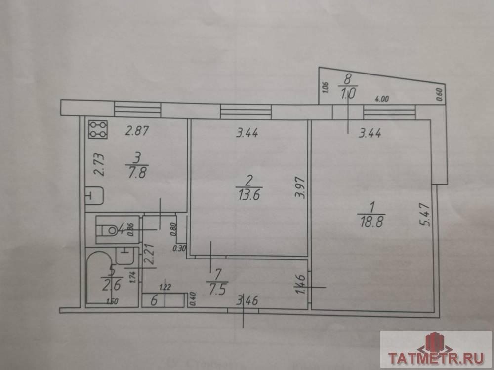 Продажа / Квартиры, Казань, Юлиуса Фучика, 5 200 000 Продается 2-комн. квартира, площадью 52.8 кв.м в 10 мин. пешком от м.Проспект Победы, район Приволжский. Жилая... - 14