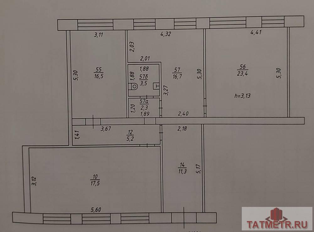 Сдаю отличное помещение под офис кабинетов: 96,4м2 в Московском районе г.Казани, по адресу: ул.Исаева, 18.Помещения... - 23