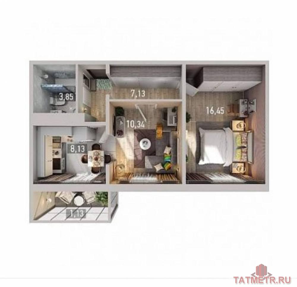 Продажа / Квартиры, Казань, Натана Рахлина, 4 299 000 Продается 2-комн. квартира, площадью 47.07 м2 в монолитной новостройке в 17 мин. транспортом от м.Горки, район города... - 1