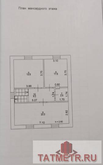 Продается шикарный   двухэтажный коттедж 202,2 м2 из керамического кирпича  на участке 6 соток, Пестречинский р-н... - 12