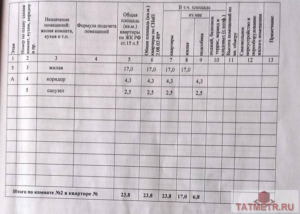 Казань г, Приволжский, Ботаническая улица 23/31к1, м. Суконная слобода, 1 комн., общ. пл. 23.8 кв.м., жил.пл. 17.1... - 15