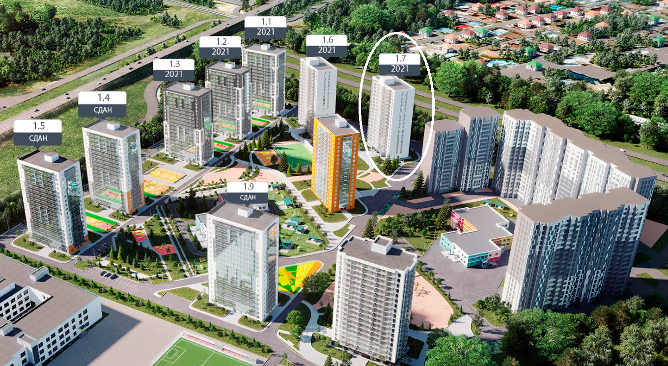 Продам студию в ЖК «Станция Спортивная», дом 1.7. О КВАРТИРЕ:  • Общая площадь — 24,7 кв.м., гостиная-гостиная – 17,4... - 2