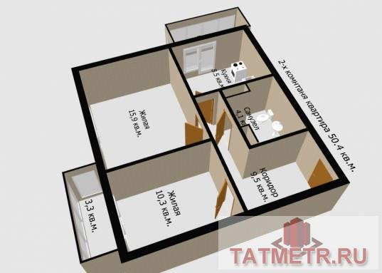 Продажа / Квартиры, Казань, Новаторов, 7 100 000 Продается 2-комн. квартира, площадью 51 м2 в монолитной новостройке, район города - Советский. Жилая площадь 30 м2,... - 1