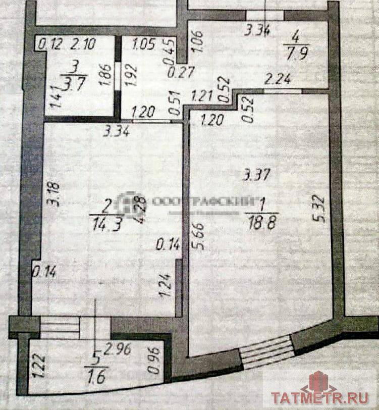 Продажа / Квартиры, Казань, улица Симонова, 4 450 000 Замечательная однокомнатная в монолитно-кирпичном доме по ул.Симонова. Квартира просторная и светлая, с хорошим... - 17