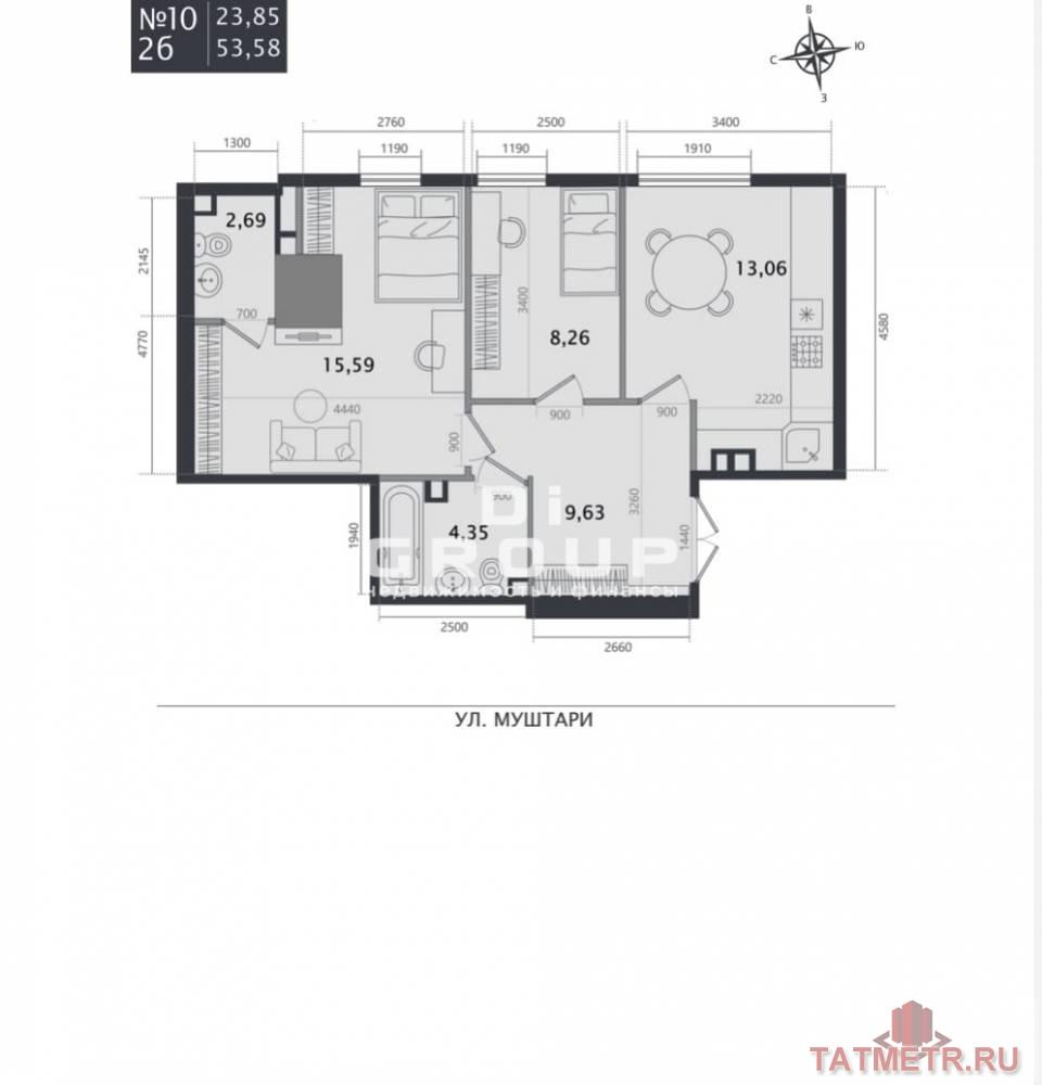 Продажа / Квартиры, Казань, улица Муштари, 17 038 440 Дом располагается в самом сердце исторического района города. Усадьба Киселева является уникальным проектом элитного... - 7
