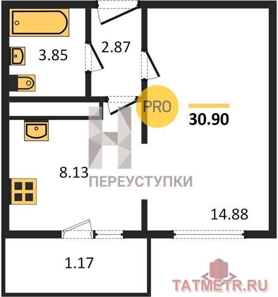 Продажа / Квартиры, Казань, 16к3, 3 499 000 Внимание! Вашему вниманию предлагается отличная однокомнатная квартира общей площадью 30,9 кв.м. в современном ЖК... - 6