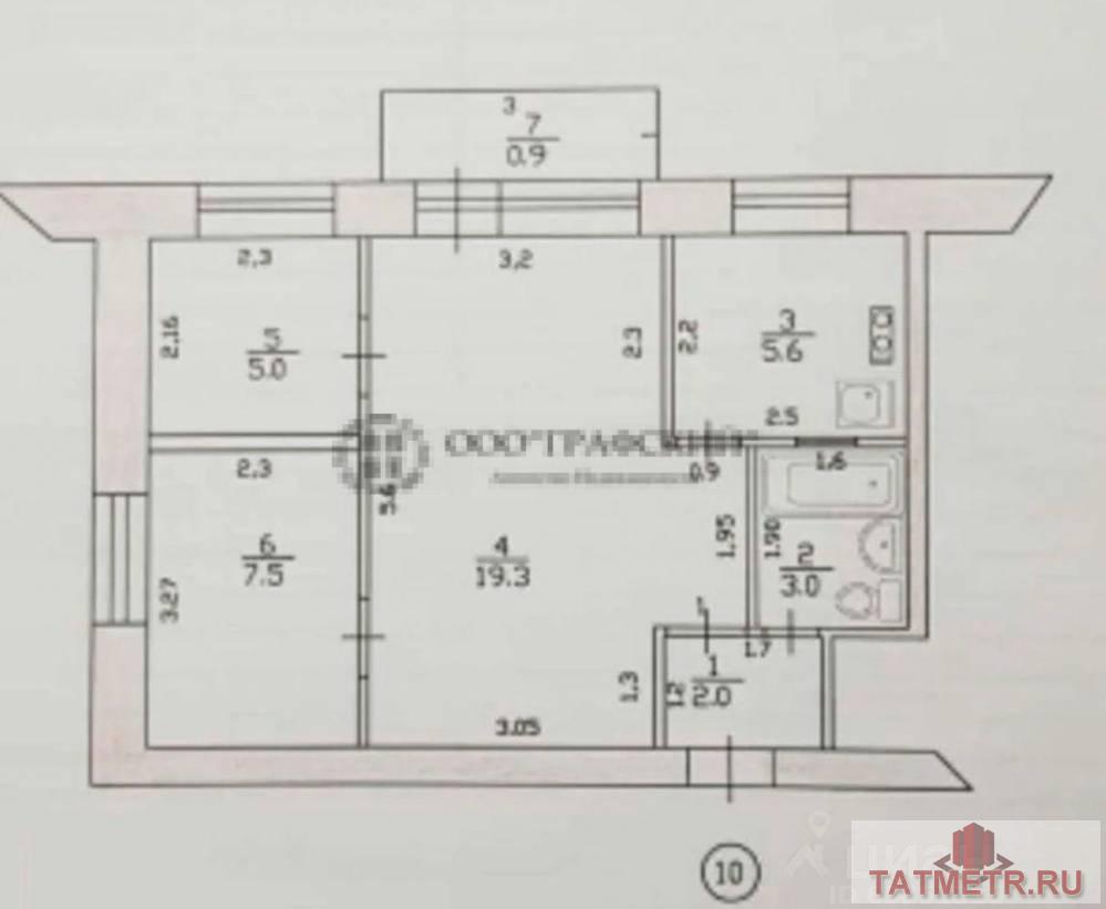 Продажа / Квартиры, Казань, Горьковское шоссе, 4 350 000 Продается теплая, светлая квартира в кирпичном доме 2-комнатная, переделанная в 3 комнатную (узаконено), 4 этаж, есть... - 9