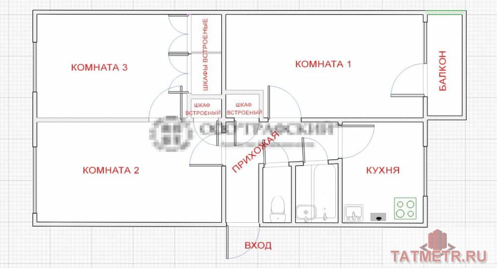 Продаю 3-комнатную квартиру Общая площадь — 62,3кв.м Квартира светлая и уютная, окна выходят на обе стороны... - 8