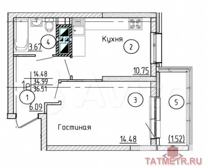 Продажа / Квартиры, Казань, Краснококшайская улица, 4 200 000 Внимание! Вашему вниманию предлагается квартира в ЖК Евразия. Состоит из жилых корпусов переменной этажности высотой... - 2