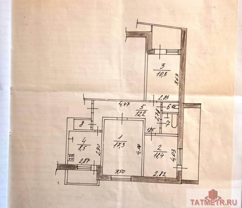 Казань г, Московский, Выборгская улица 3, 3 комн., общ. пл. 64.8 кв.м., жил.пл. 39 кв.м., комнаты 17.3/11.4/10.3,... - 22