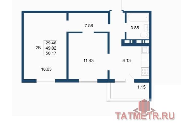 Продажа / Квартиры, Казань, улица Александра Курынова, 5 000 000 В ПРОДАЖЕ 2х комнатная квартира в СДАННОМ ДОМЕ ЖК Светлая Долина! Квартира НЕ угловая! с качественной предчистовой... - 12