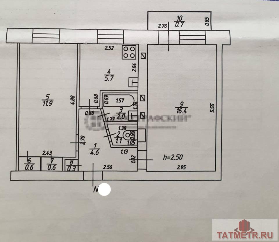 Продажа / Квартиры, Казань, Поперечно-Базарная улица, 3 777 000 Предлагаем Вашему Вниманию 2х -комнатную квартиру в Кировском районе города Казани по адресу: улица Поперечно-... - 3