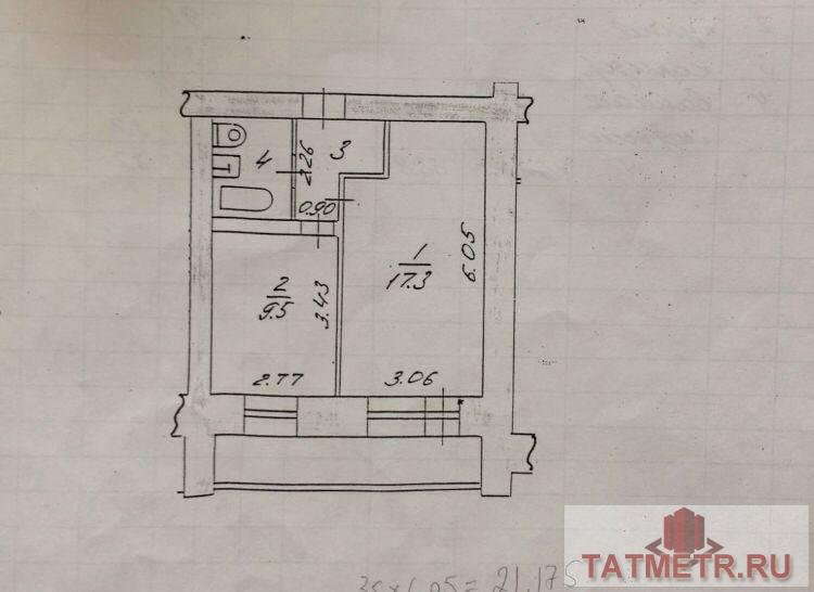 Продажа / Квартиры, Казань, улица Гаврилова, 3 999 000 Предлагаем Вашему вниманию однокомнатную квартиру в Новосавиновском районе г.Казани. Квартира расположена на 12 этаже... - 9