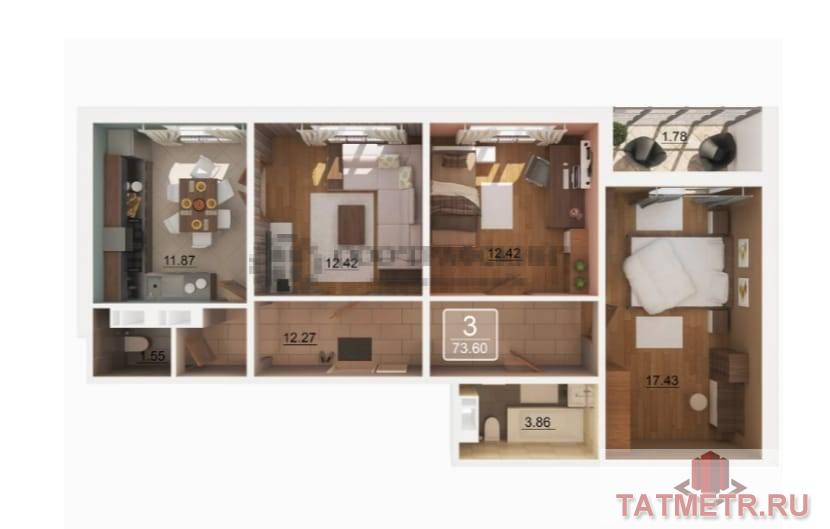 Продажа / Квартиры, Казань, улица Натана Рахлина, 5 986 000 Жилой комплекс «Светлая долина» От застройщика @akbarsdom.ru Он расположился на границе города и природы, в Советском... - 1