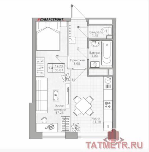 Продажа / Квартиры, Казань, улица Братьев Батталовых, 4 700 000 Продается однокомнатная квартира в ЖК «Палитра» в Приволжском районе по улице Братьев Батталовых. Дом сдается...