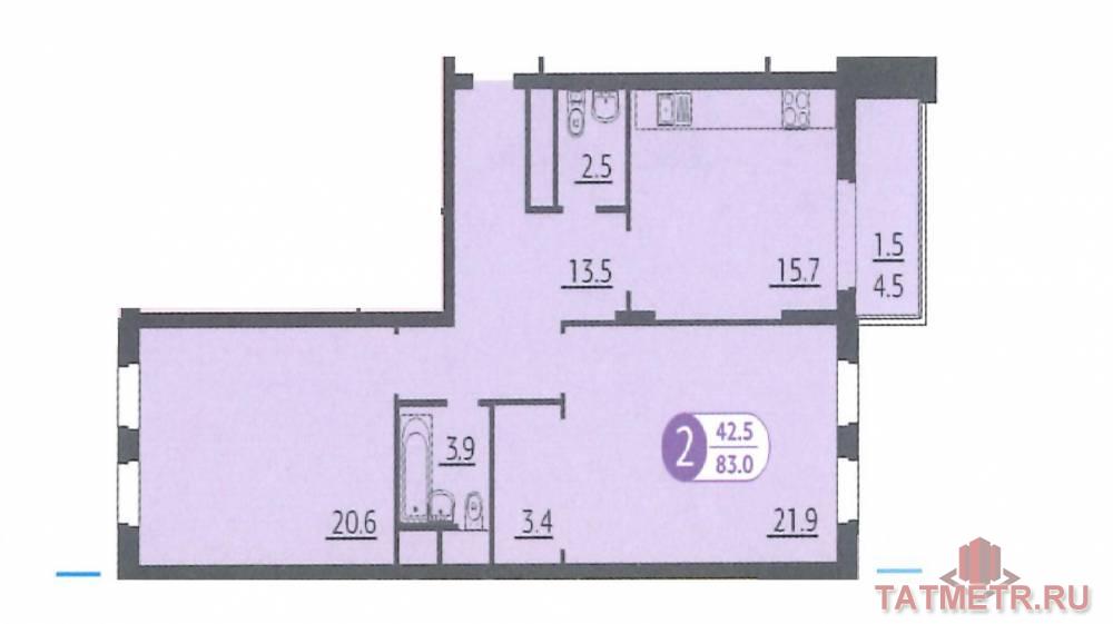 Продажа / Квартиры, Казань, улица Адоратского, 8 383 000 Продаю 2-х комнатную квартиру в ЖК Акварель в самом центре Ново-Савиновского района. Одна из самых топовых локаций в... - 13