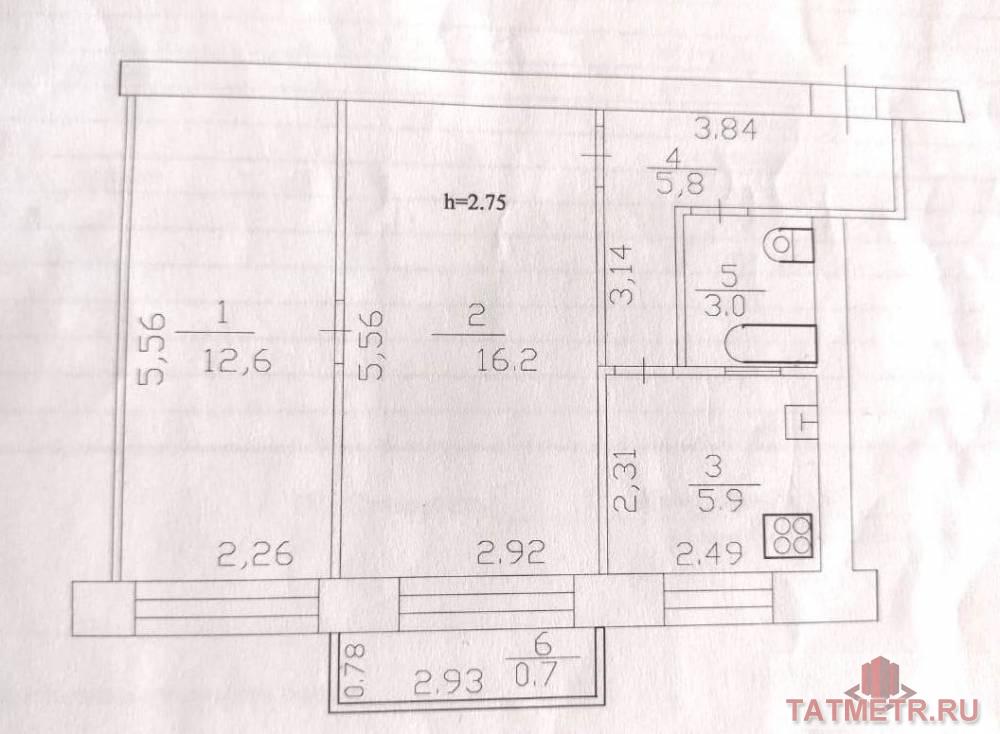Продажа / Квартиры, Казань, проспект Ибрагимова, 4 200 000 Продается 2-х комнатная квартира на 4-ом этаже кирпичного дома 1958 г. по адресу пр. Ибрагимова 35! О КВАРТИРЕ:... - 13
