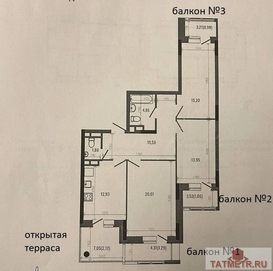 Продажа / Квартиры, Казань, Приволжская улица, 11 500 000 Продаю 3-х комн квартиру в ЖК Ричмонд. Комплекс находится в живописном месте в пос. Аракчино на берегу реки Волга... - 18