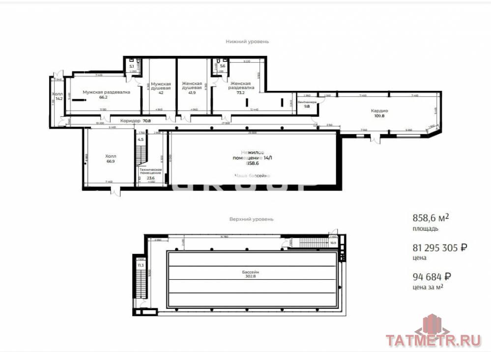 Продажа / Коммерческая / Office, Казань, Шоссейная улица, 128 790 000 Продается помещение в ЖК ATLANTIS DELUXE с возможностью организации пространства для спортивных занятий... - 8