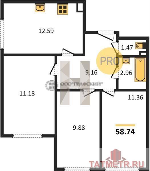 Продажа / Квартиры, Казань, 8 735 806 Жилой комплекс состоит из нескольких многоэтажных домов высотой 23 и 25 этажей. Располагается он в новой части...