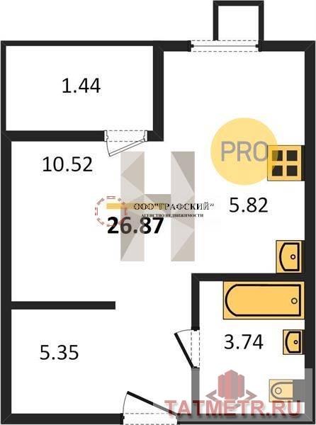 Продажа / Квартиры, Атмосфера, 3 730 570 Продаю студию на 6 этаже 7-и этажного дома в новом ЖК Атмосфера! Объект расположен в Высокогорском районе Республики... - 1