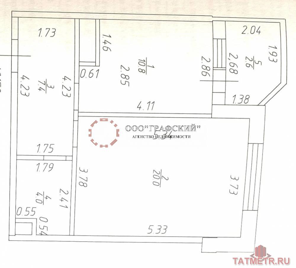 Продажа / Квартиры, Казань, улица Лукина, 5 800 000 Продаю комфортную, уютную однокомнатную квартиру площадью 45.1 кв.м. в новом доме ЖК Взлет. В квартире сделан... - 21