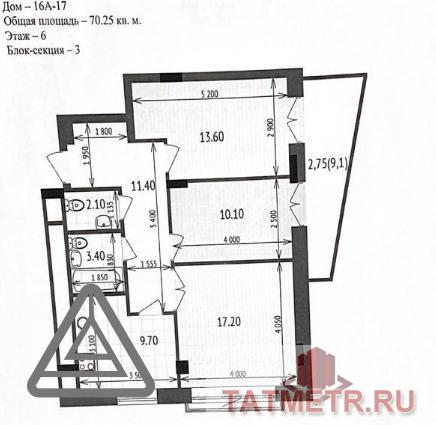 Продается 3 комнатная квартире ЖК «Дубравная » этаж 6 , площадь 70.25 кв.м, ул. Ул. Абубекира Терегулова с16А-17.  В... - 7