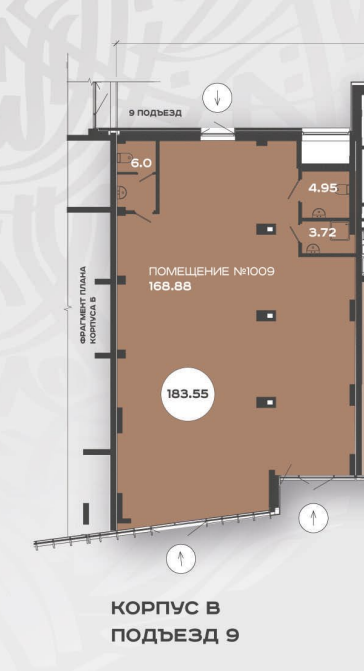 Продажа / Коммерческая / Office, Казань, улица Галиаскара Камала, 38 545 500 Помещение свободного назначения 183,55кв.м в историческом центре города в ЖК бизнес-класса «Максат». Идеально... - 1