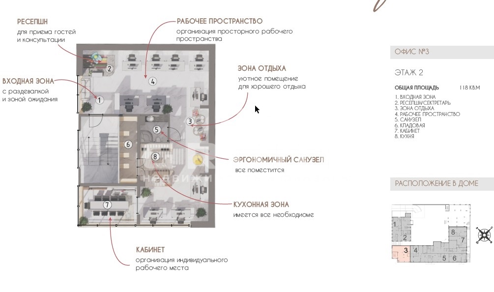 Продажа / Коммерческая / Office, Казань, улица Шаляпина, 28 281 000 Продается коммерческое помещение 118.8 кв м на 2 этаже в премиальном жилом комплексе по ул Шаляпина. 1 линия, очень... - 1