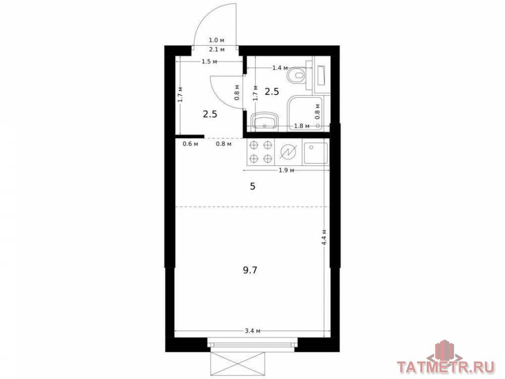 Продажа / Квартиры, Казань, Анаса Тазетдинова улица, 3 930 701 Продаётся квартира-студия площадью 19.70 кв. м на 17 этаже 17 этажного дома (Корпус 6, секция 1) проекта ПИК Нокса...