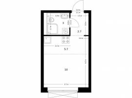 Продаётся квартира-студия площадью 21.40 кв. м на 2 этаже 16...