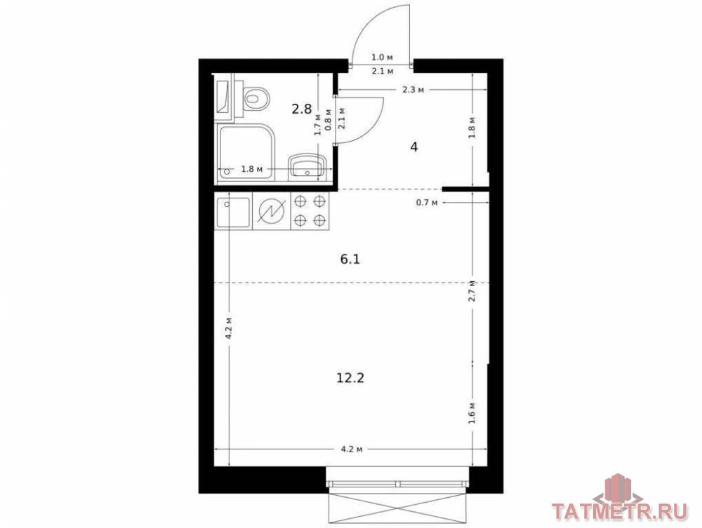 Продажа / Квартиры, Казань, Халитова улица, 5 132 950 Продаётся квартира-студия площадью 25.10 кв. м на 20 этаже 24 этажного дома (Корпус 1, секция 1) проекта ПИК...