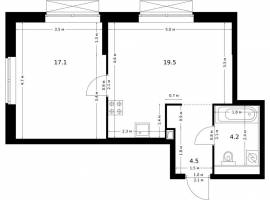 Продаётся 1-комн. квартира площадью 45.30 кв. м на 10 этаже 16...