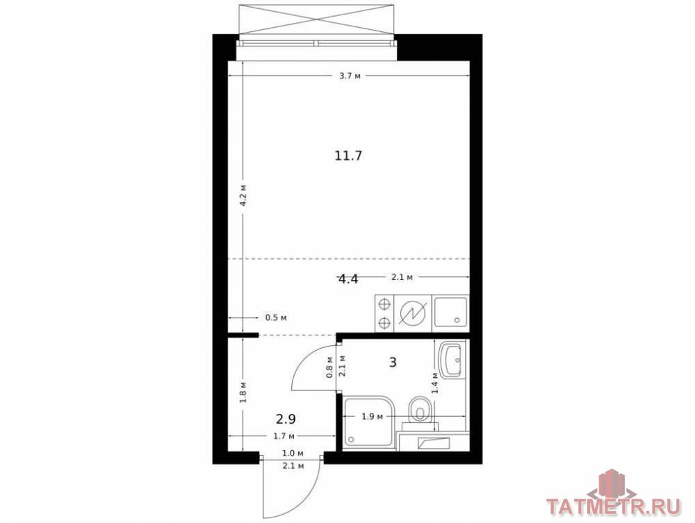 Продажа / Квартиры, Казань, Халитова улица, 4 261 510 Продаётся квартира-студия площадью 22.00 кв. м на 10 этаже 11 этажного дома (Корпус 1, секция 4) проекта ПИК...