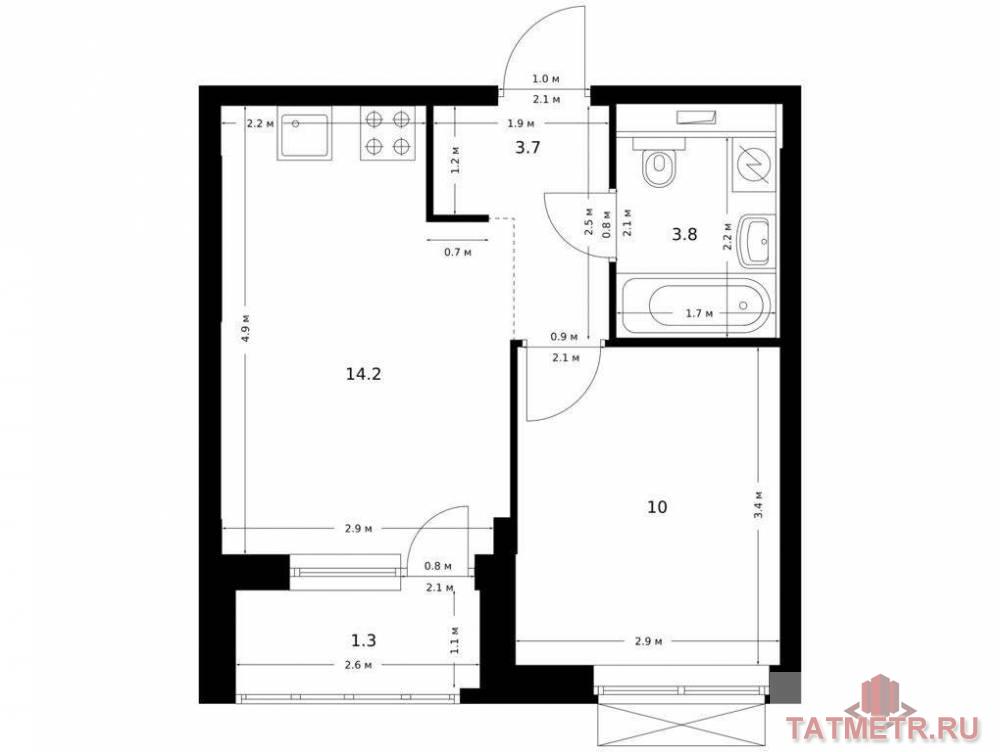 Продажа / Квартиры, Казань, Халитова улица, 6 114 900 Продаётся 1-комн. квартира площадью 33.00 кв. м на 15 этаже 26 этажного дома (Корпус 1, секция 5) проекта ПИК...