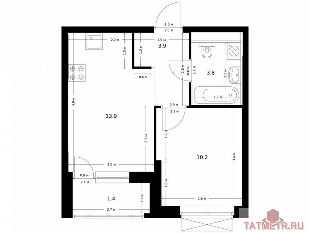 Продажа / Квартиры, Казань, Халитова улица, 6 274 800 Продаётся 1-комн. квартира площадью 33.20 кв. м на 23 этаже 26 этажного дома (Корпус 1, секция 5) проекта ПИК...