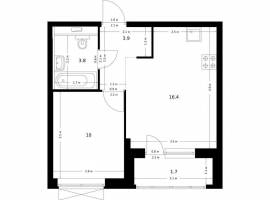 Продаётся 1-комн. квартира площадью 35.80 кв. м на 17 этаже 26...