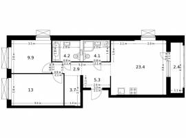 Продаётся 2-комн. квартира площадью 68.90 кв. м на 18 этаже 26...