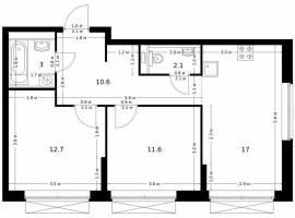 Продаётся 2-комн. квартира площадью 57.00 кв. м на 2 этаже 16...