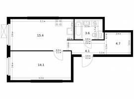 Продаётся 1-комн. квартира площадью 41.90 кв. м на 12 этаже 17...