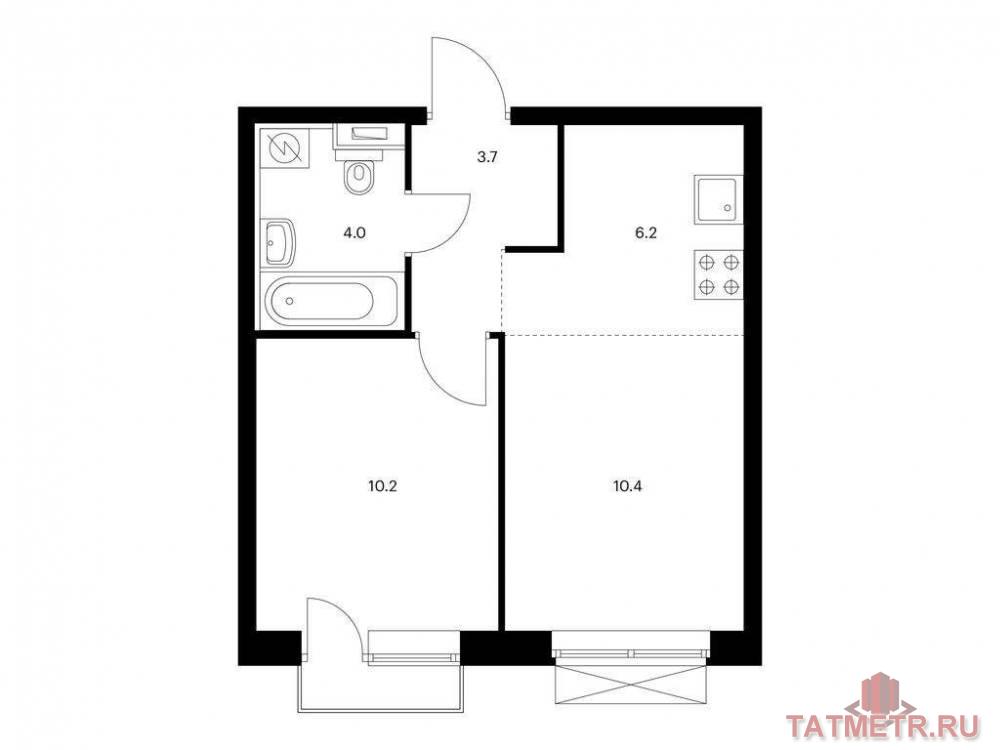 Продажа / Квартиры, Казань, Халитова улица, 6 445 152 Продаётся 2-комн. квартира площадью 34.50 кв. м на 4 этаже 11 этажного дома (Корпус 1, секция 4) проекта ПИК...