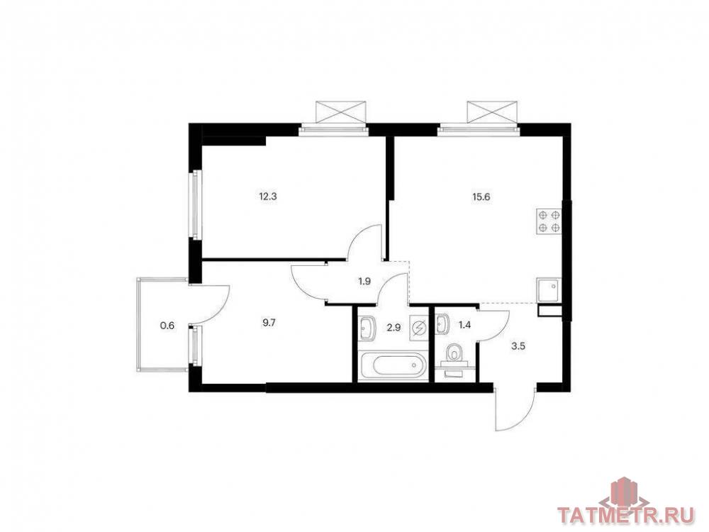 Продажа / Квартиры, Казань, Анаса Тазетдинова улица, 7 153 960 Продаётся 2-комн. квартира площадью 47.90 кв. м на 11 этаже 12 этажного дома (Корпус 5, секция 1) проекта ПИК Нокса...