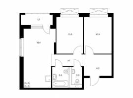 Продаётся 2-комн. квартира площадью 57.10 кв. м на 6 этаже 11...