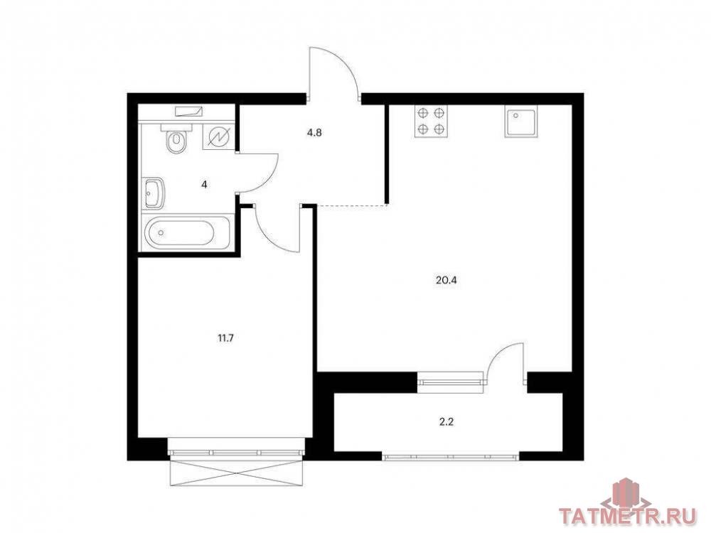 Продажа / Квартиры, Казань, Халитова улица, 7 038 230 Продаётся 1-комн. квартира площадью 43.10 кв. м на 4 этаже 7 этажного дома (Корпус 1, секция 6) проекта ПИК Сиберово....